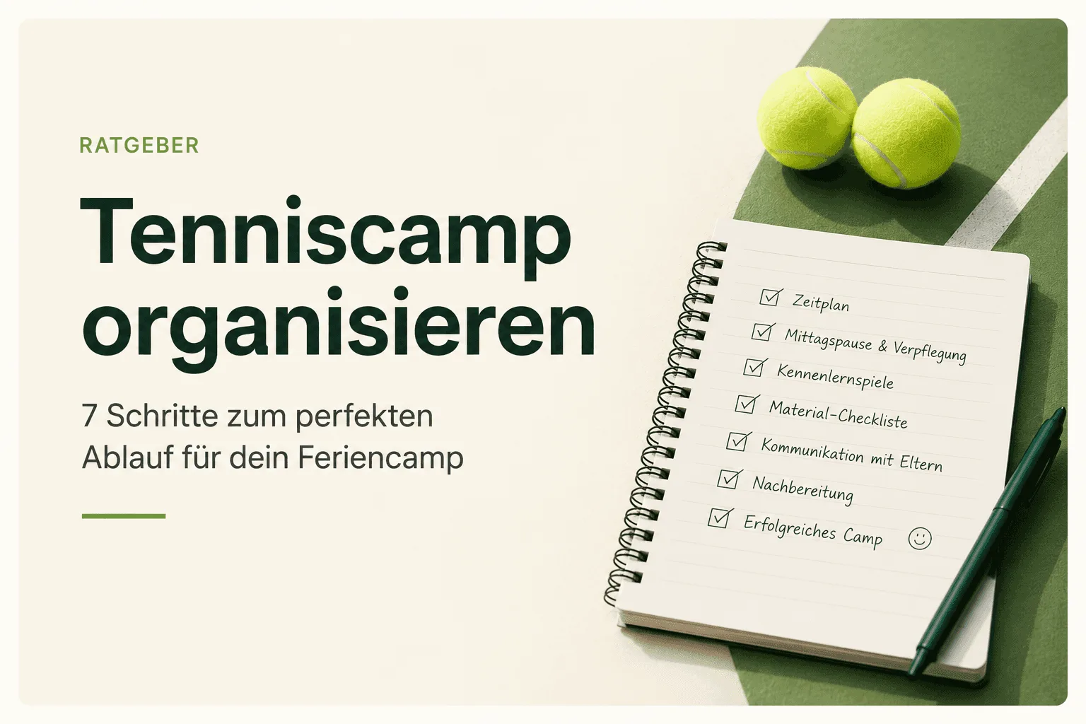Tenniscamp organisieren: 7 Schritte zum perfekten Ablauf für dein Feriencamp