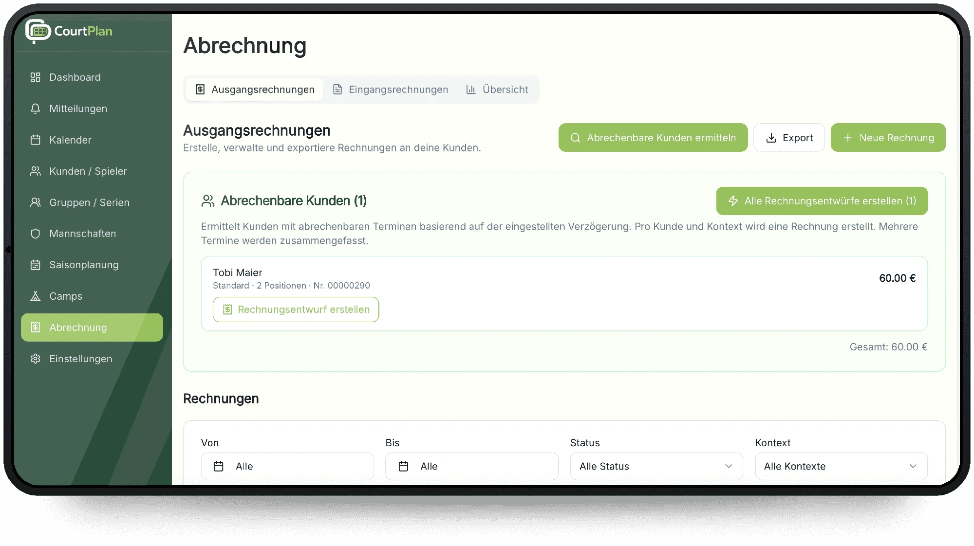 Automatische Rechnungsverwaltung