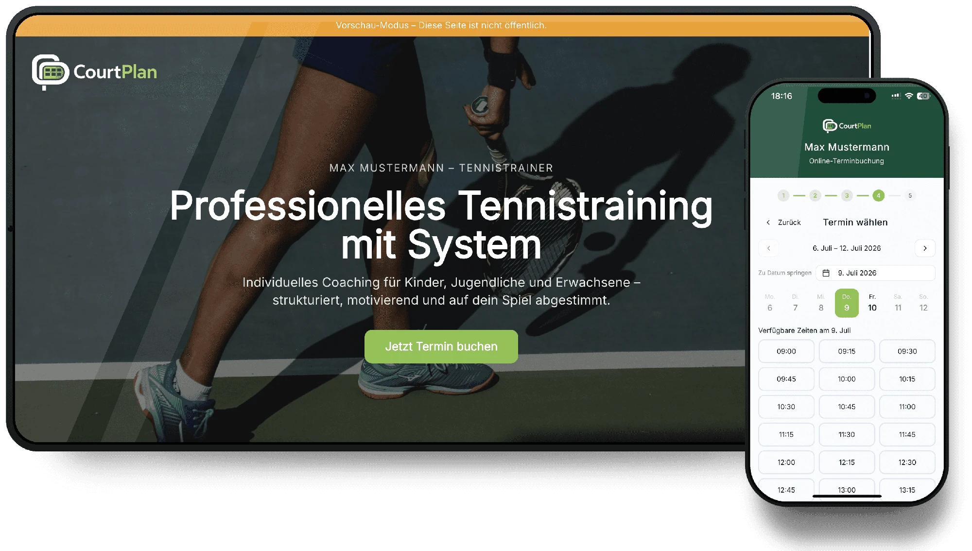 Online-Buchung & Trainer-Website
